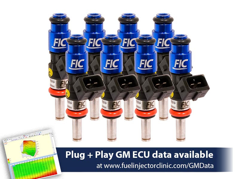 1200cc (130 lbs/hr at OE 58 PSI fuel pressure) FIC Fuel  Injector Clinic Injector Set for LS2 engines (High-Z) (is302-1200h)