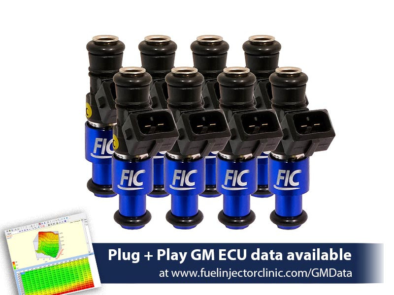 1200cc (130 lbs/hr at OE 58 PSI fuel pressure) FIC Fuel  Injector Clinic Injector Set for 4.8/5.3/6.0 Truck Motors ('07-'13) (High-Z) (is305-1200h)