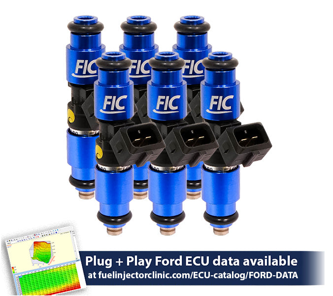 1200cc (110 lbs/hr at 43.5 PSI fuel pressure) FIC Fuel  Injector Clinic Injector Set for Ford Falcon XR6T (BA/BF) (is411-1200h)