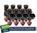 2150cc (240 lbs/hr at OE 58 PSI fuel pressure) FIC Fuel  Injector Clinic Injector Set for Holley GM composite intakes (High-Z) (ish03-2150h)