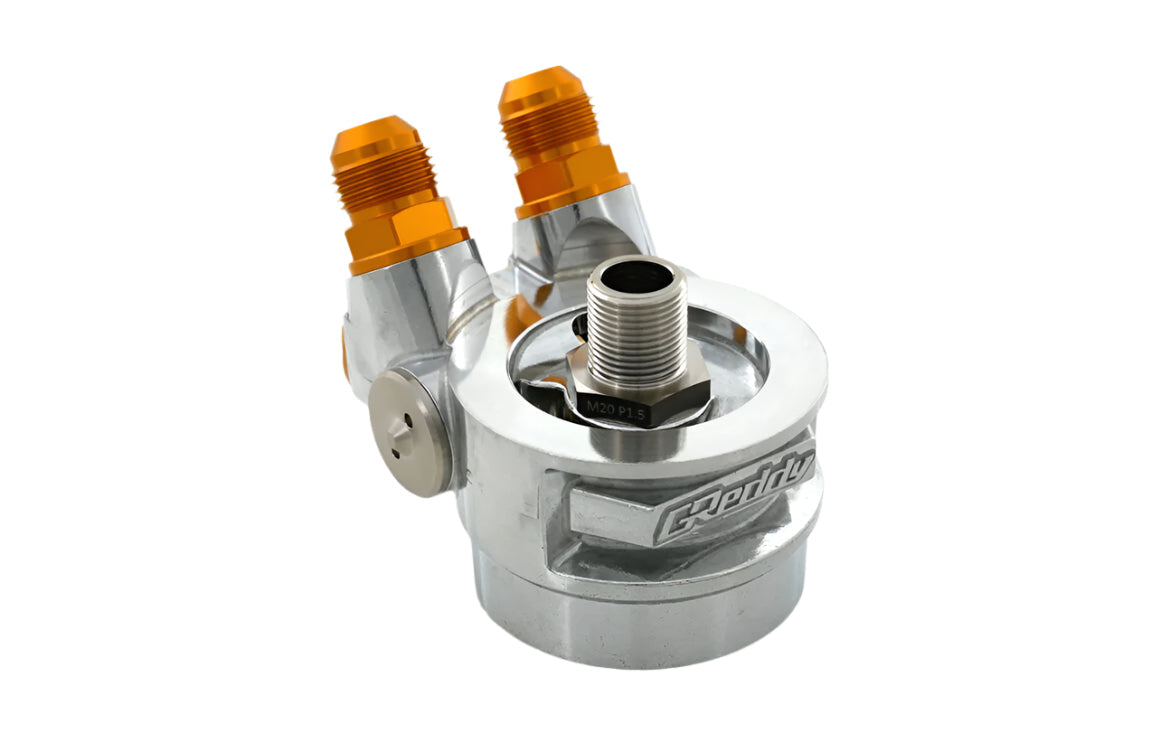 Type-E Oil Cooler Standard High Block, Engine: M20xP1.5, Filter: M20xP1.5, 10AN