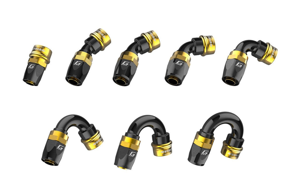 GReddy PRO/SPEC -06 Quick-Release Swivel Hose Ends - Black / Gold