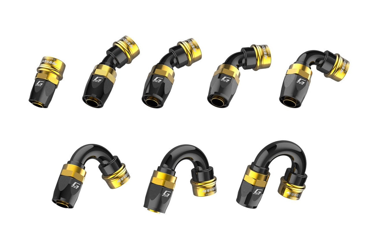 GReddy PRO/SPEC -06 Quick-Release Swivel Hose Ends - Black / Gold