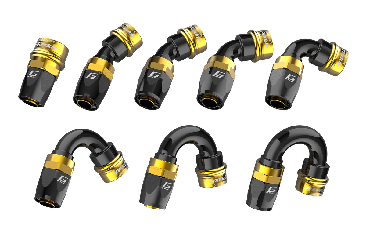 GReddy PRO/SPEC -10 Quick-Release Swivel Hose Ends - Black / Gold
