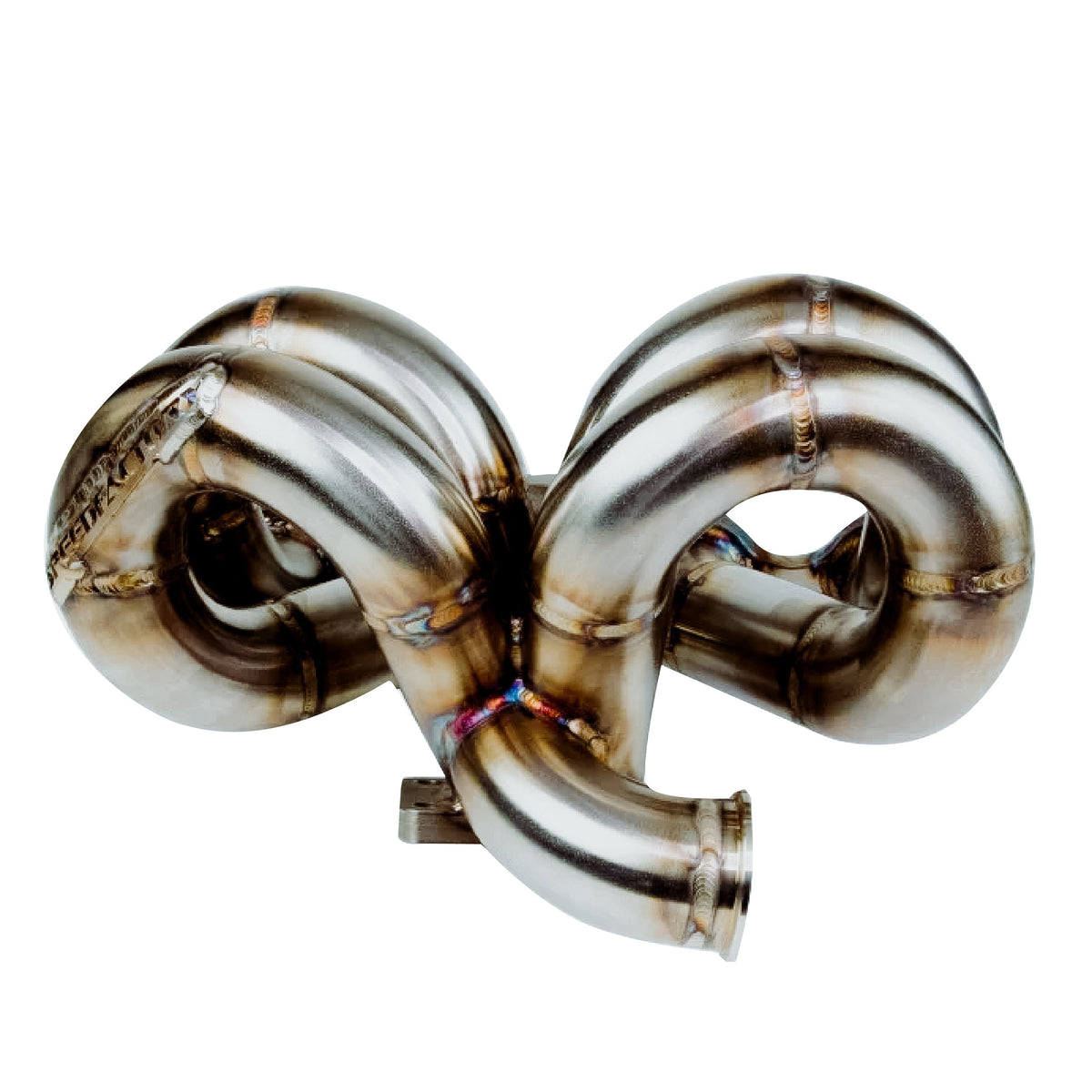 SpeedFactory Stainless Steel Turbo Manifold Ram Horn Style D Series T3 Flange w 38-40mm V-Band WG - AC Compatible