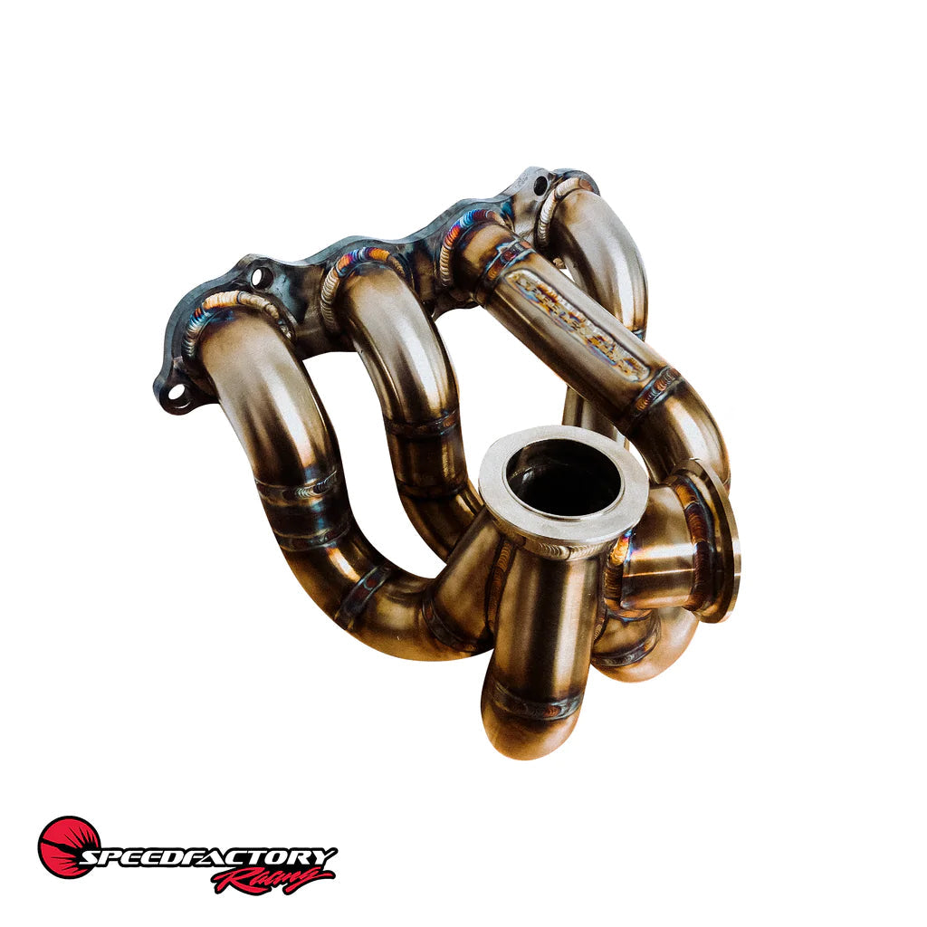 SpeedFactory Stainless Steel Turbo Manifold Top Mount Style K Series "LEAN" T4 Divided w Single 60mm WG - Turbosmart