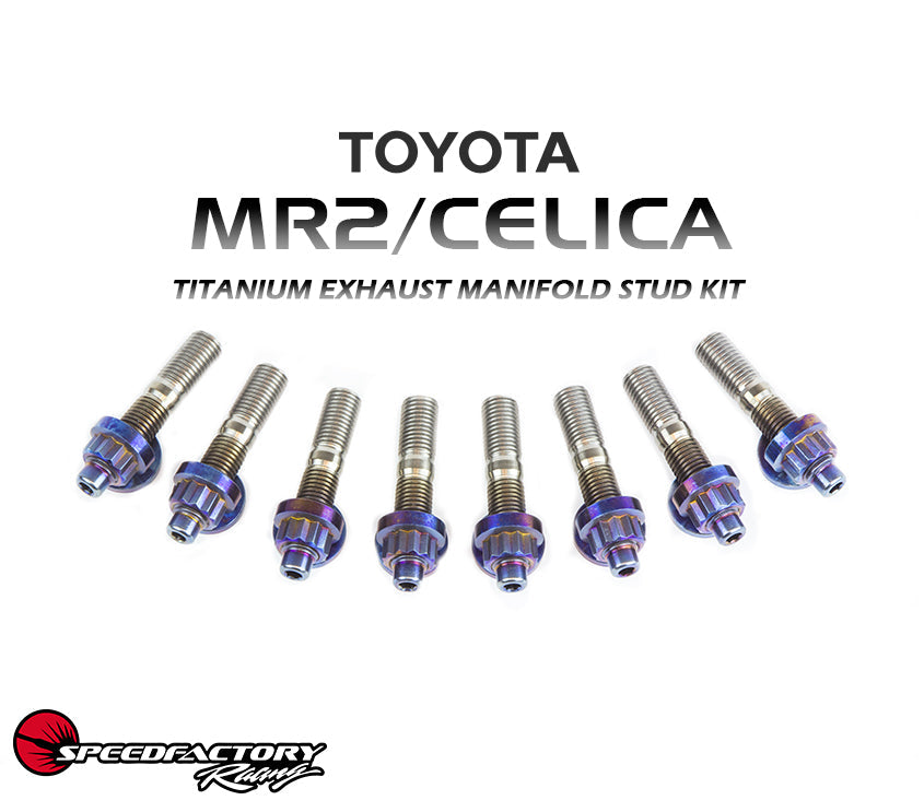 SpeedFactory Titanium Exhaust Manifold BURNT Stud Kit Toyota MR2 / Celica  - Kit Includes 8pc Nut, Stud and Washer