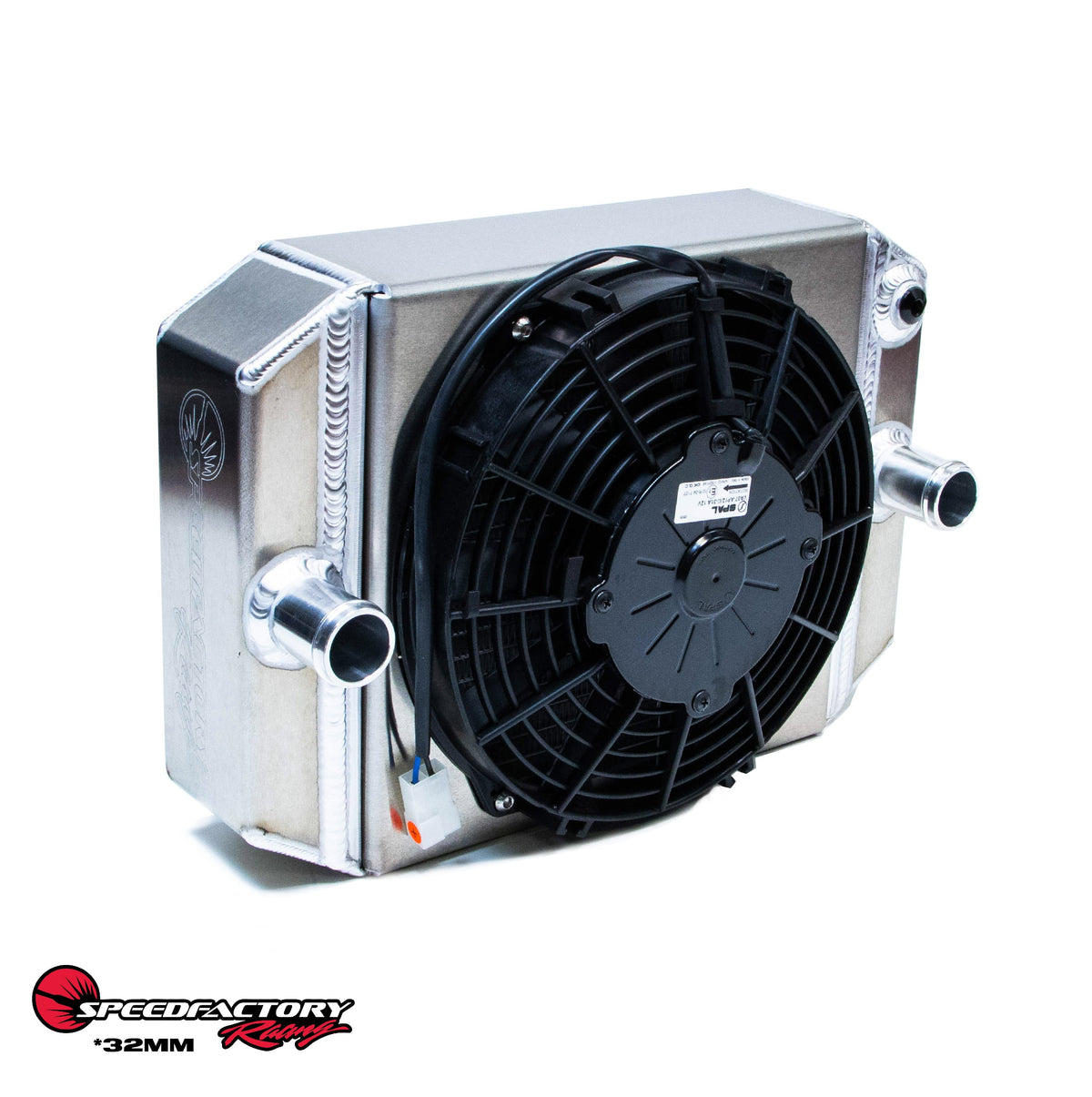 SpeedFactory Race Radiator Universal Fitment W/ -16an - Radiator with Shroud/Fan Kit
