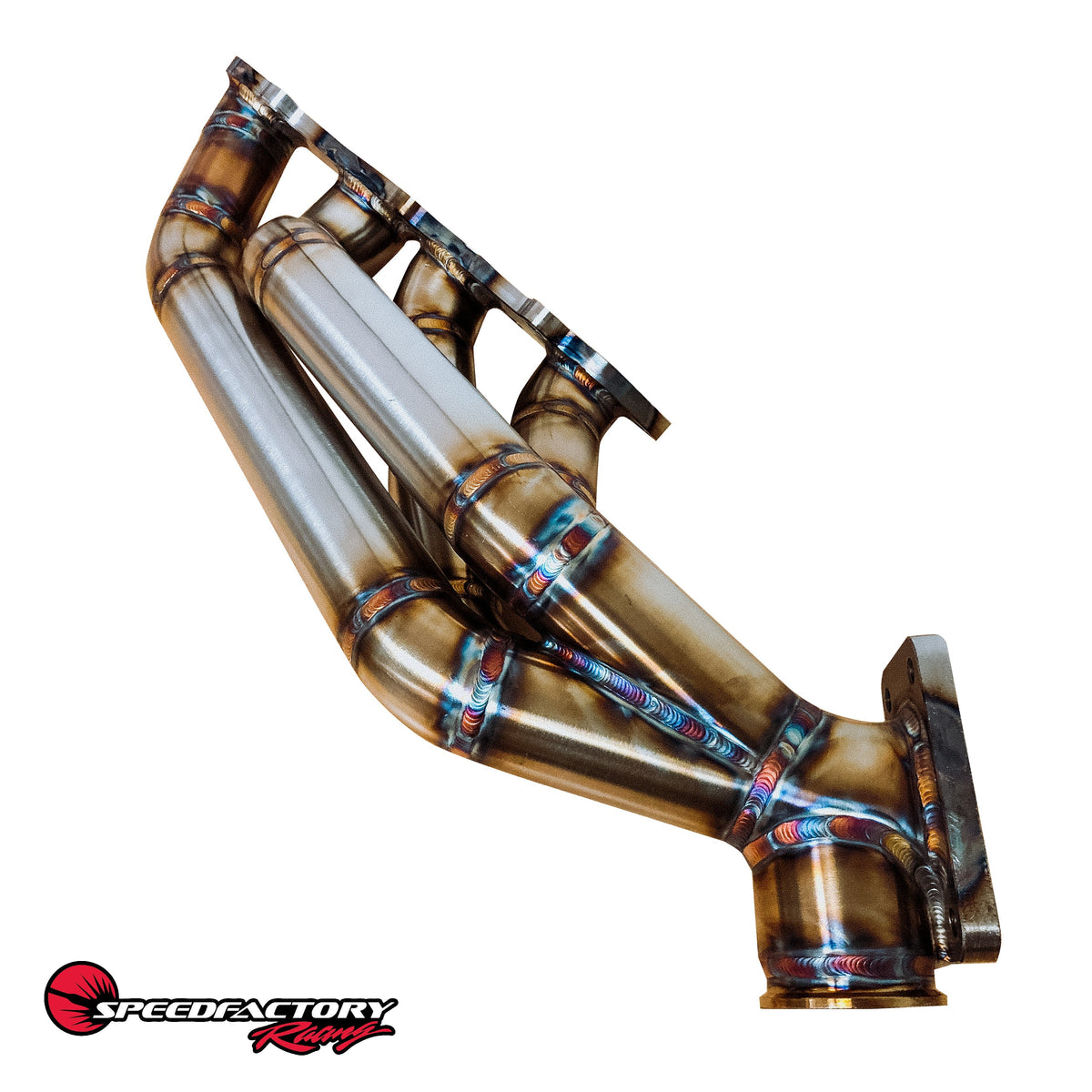 SpeedFactory Stainless Steel Turbo Manifold Sidewinder for S2000 T4 Flange w 44-46mm V-Band WG