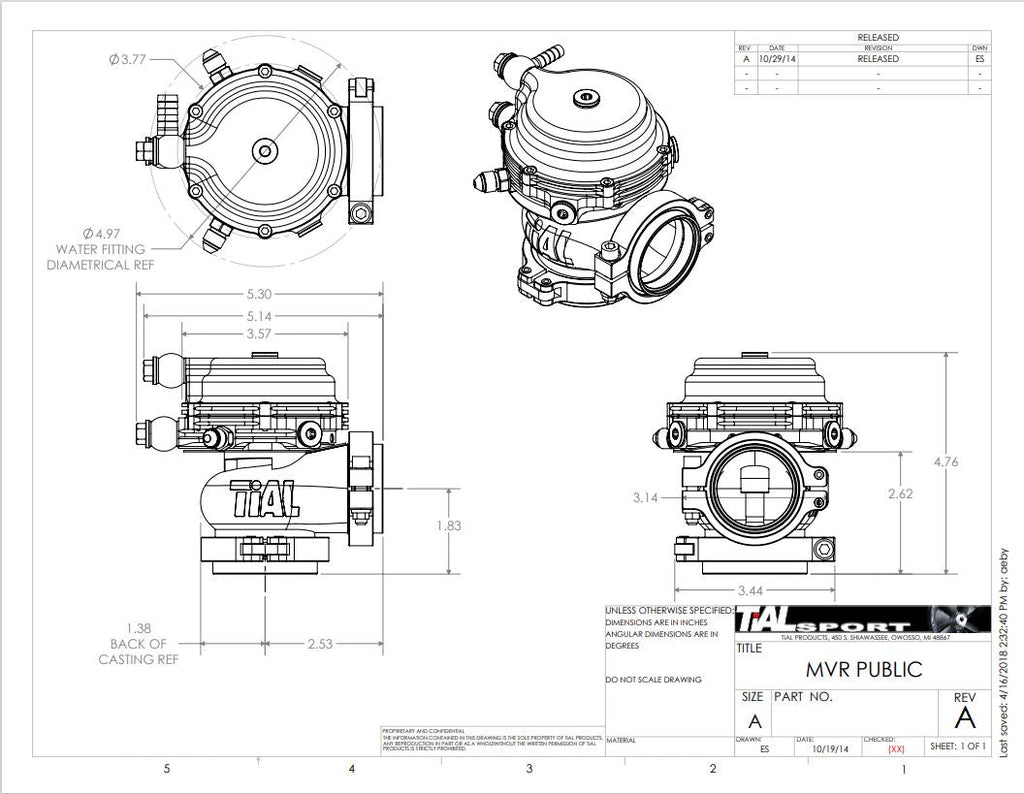 TiALSport MVR 44mm Wastegate