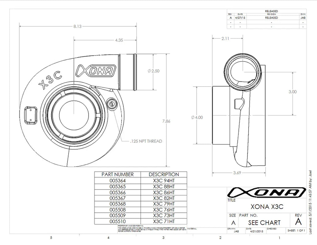 XRA5557S Ball Bearing Turbocharger