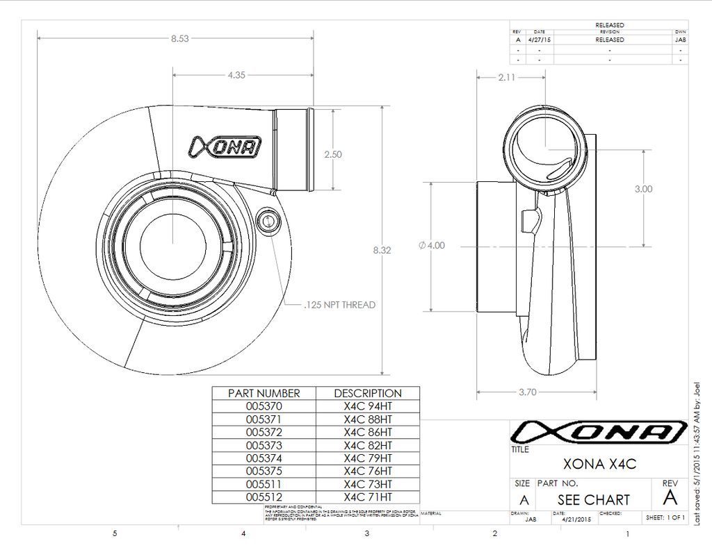 XRC7269S Ball Bearing Turbocharger
