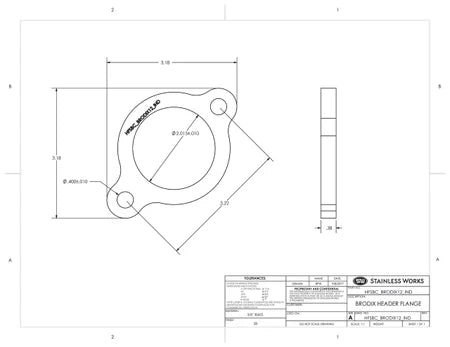 Stainless Works Small Block Chevy Brodix INDIVIDUAL Header Flange